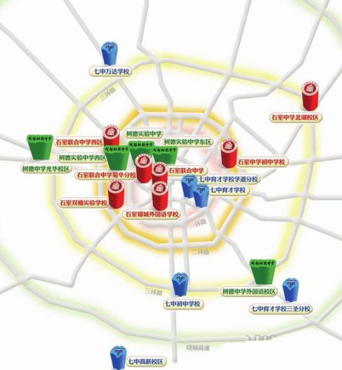 成都"四七九"学校(部分)分布示意图(图片来源网络)