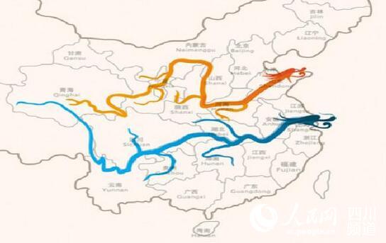 图2.长江和黄河都是中华民族的母亲河,中华文明的发源地