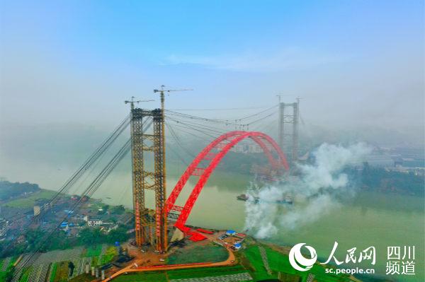 全長約2782米的犍為岷江特大橋，跨越岷江和馬邊河（圖據 仁沐公司）