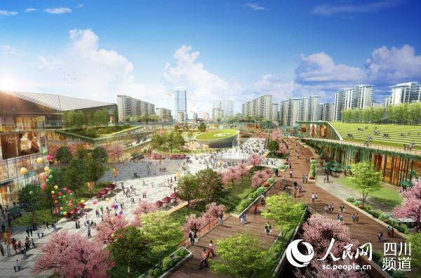 龍潭寺東站TOD效果圖。成都軌道交通集團供圖
