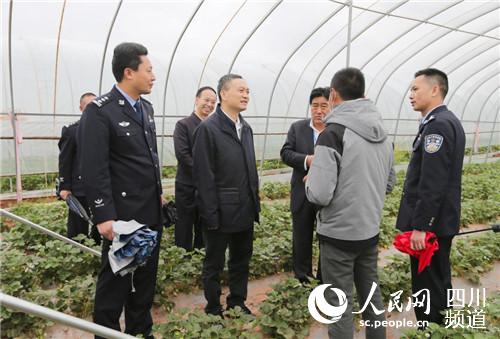 葉寒冰在涼山州調研。四川省公安廳供圖