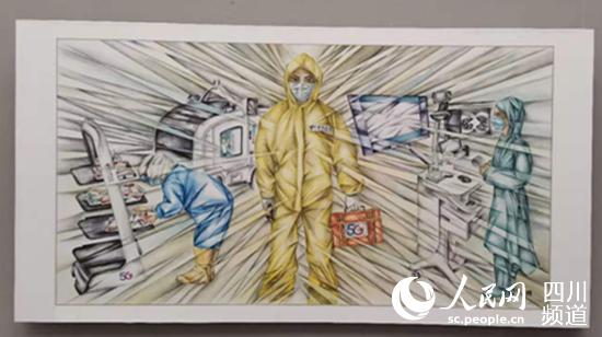 美術作品《中國速度》。中國電信四川分公司供圖