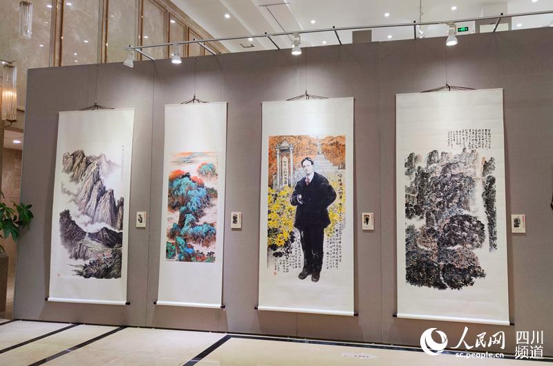 巴蜀文史翰墨第七屆詩書畫印藝術展開幕。王軍 攝