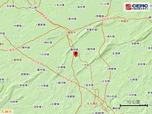 震中地形：震中5公裡范圍內平均海拔約310米。
