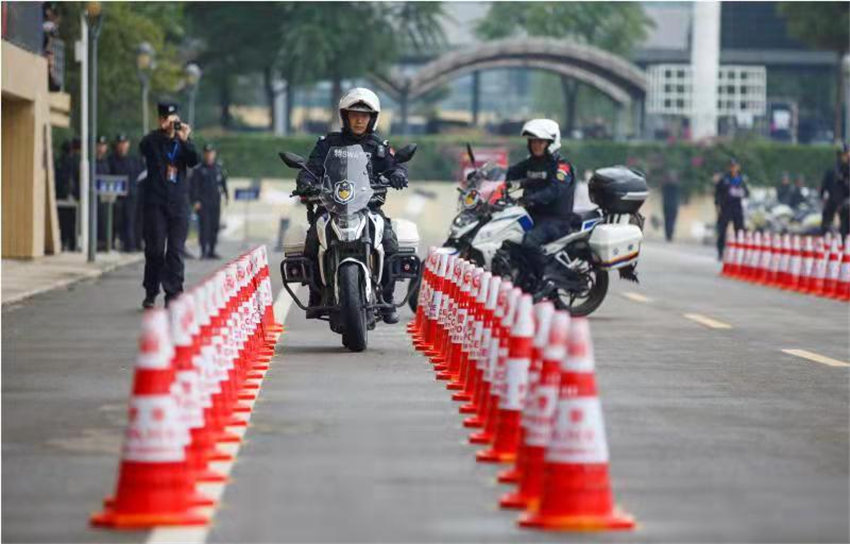 摩托車技能比賽現場。成都市公安局供圖
