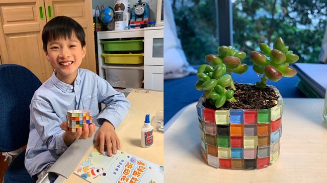 學生制作花盆。成都市鹽道街小學供圖