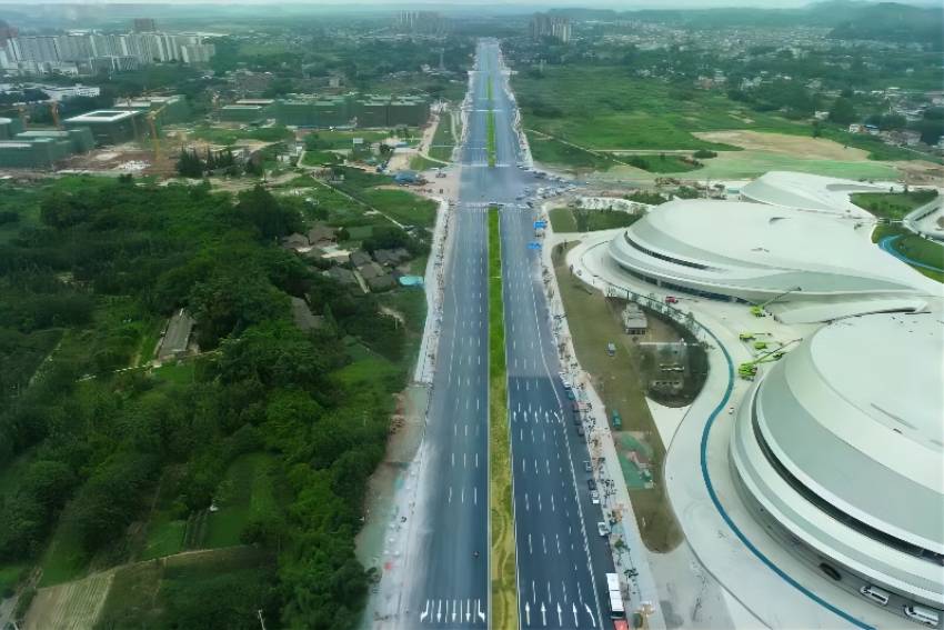苏稽大道、苏棉大道的竣工通车。中建一局西南公司供图