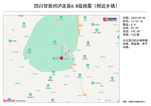 震中20公里内的乡镇有磨西镇、得妥镇和燕子沟镇。