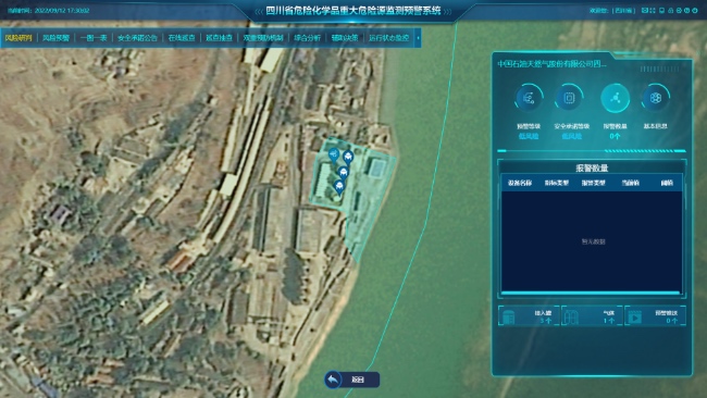 四川省危险化学品重大危险源监测预警系统。四川省应急管理厅供图