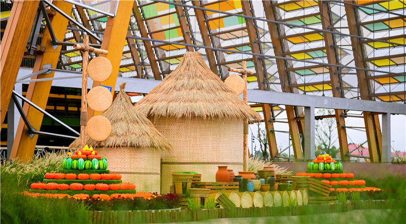 中国天府农博园内稻浪内部的谷仓模型。新津区委宣传部供图