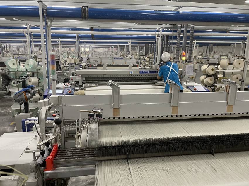 邮储银行仁寿县支行支持的金额纺织生产车间。邮储银行仁寿县支行供图