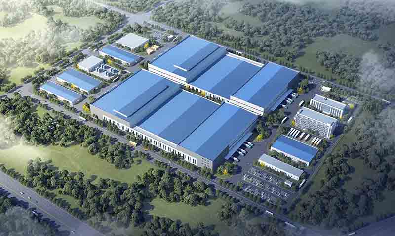 宜宾天原集团10万吨磷酸铁锂材料项目效果图。中建五局三公司供图