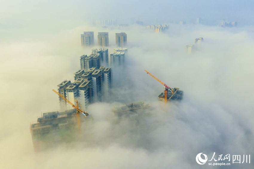 平流雾奇观。翁光建摄