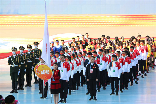成都市組團參加四川省第十六屆少數民族傳統體育運動會活動現場。成都市民宗局、成都市體育局供圖