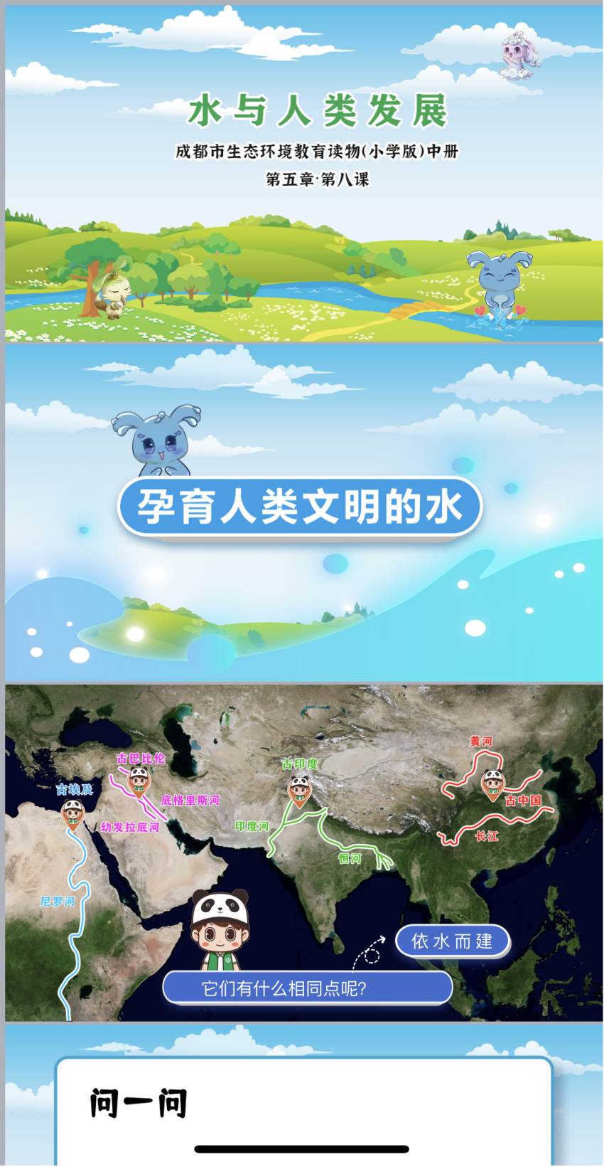 课件:水与人类的发展。成都市生态环境宣传教育与对外交流合作中心供图