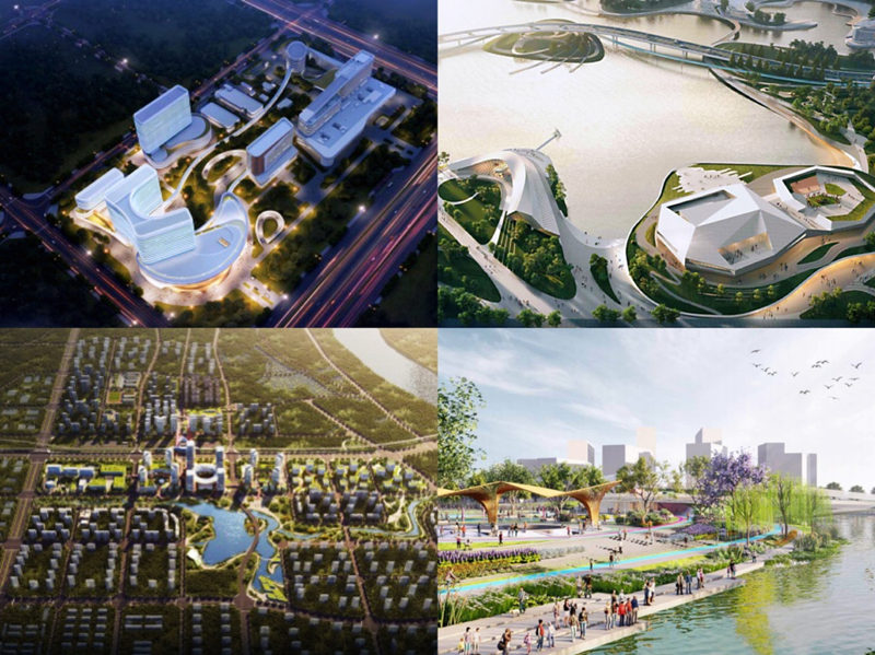 四川省儿童医院、眉山城市艺术中心、太和公园等项目效果图。主办单位供图