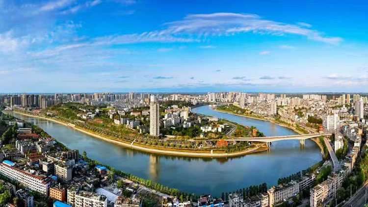鸟瞰内江城区。内江市大数据局供图