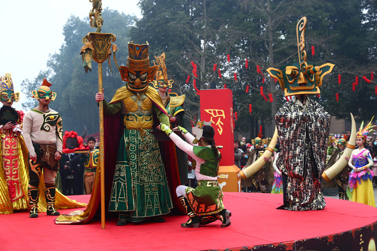 三星堆祭祀仪式。广汉市融媒体中心供图