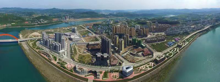 杜里坝围堤造地建设的新县城。苍溪县融媒体中心供图