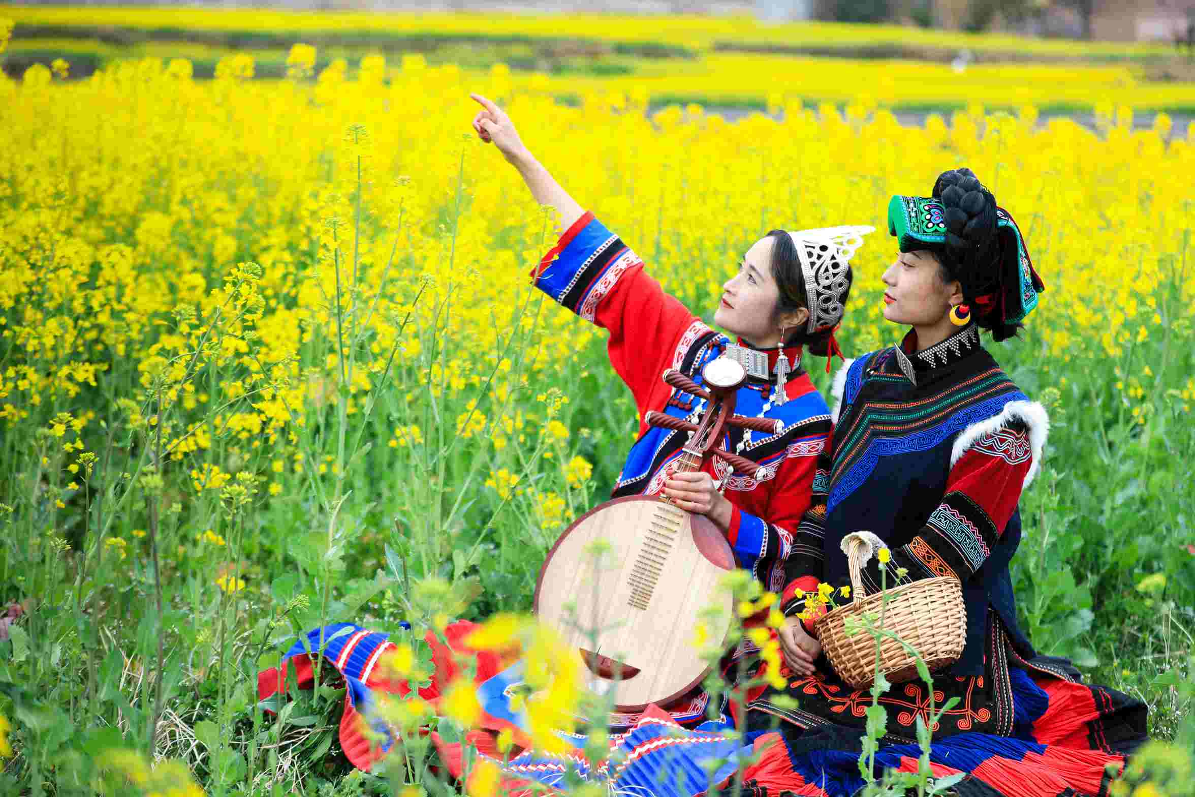 油菜花田。越西县文广旅游局供图