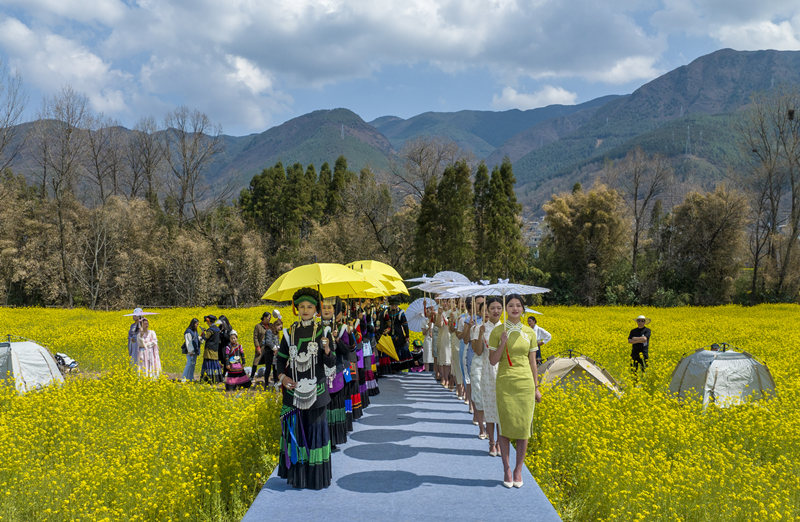 越西油菜花节活动现场。越西文广旅游局供图