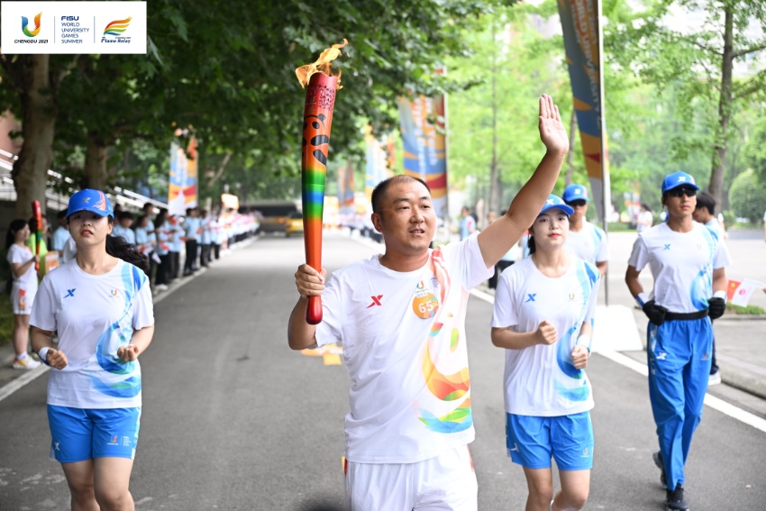 大运会火炬传递成都站。大运会组委会供图