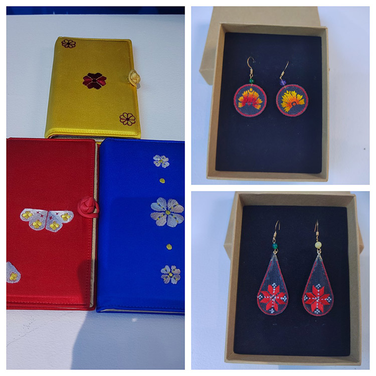 麻柳刺绣文创产品。朝天区融媒体中心供图
