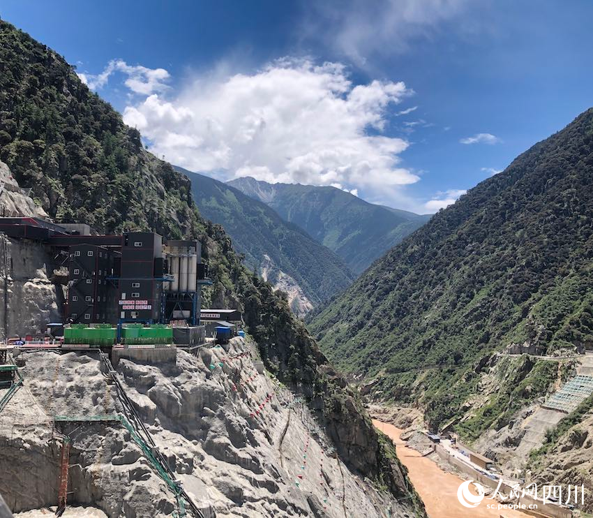 水电站中心区域外郁郁葱葱的植被。邓芸摄