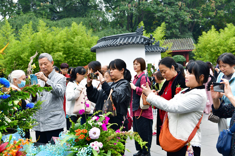 市民游客拍照。青羊區融媒體中心供圖