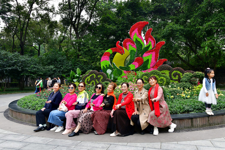 市民游客現場打卡。青羊區融媒體中心供圖
