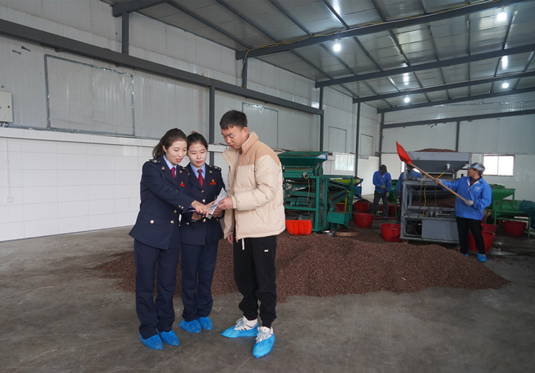 税务干部向农户介绍一揽子助农税惠政策。凉山州税务局供图