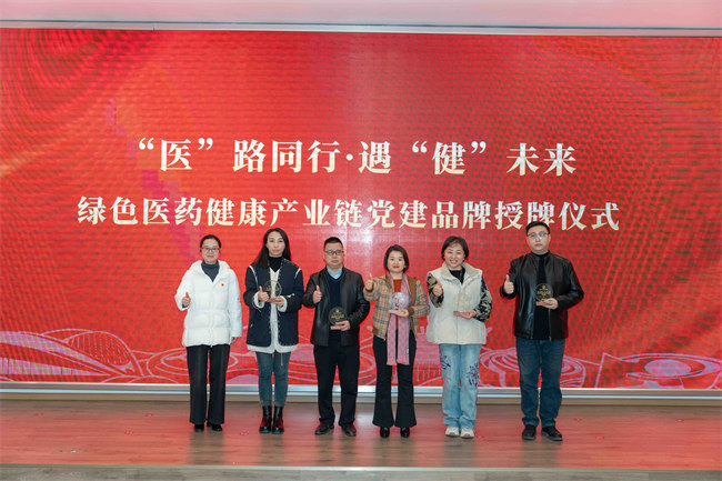 “‘医’路同行·遇‘健’未来”绿色医药健康产业链党建品牌授牌仪式活动现场。主办方供图