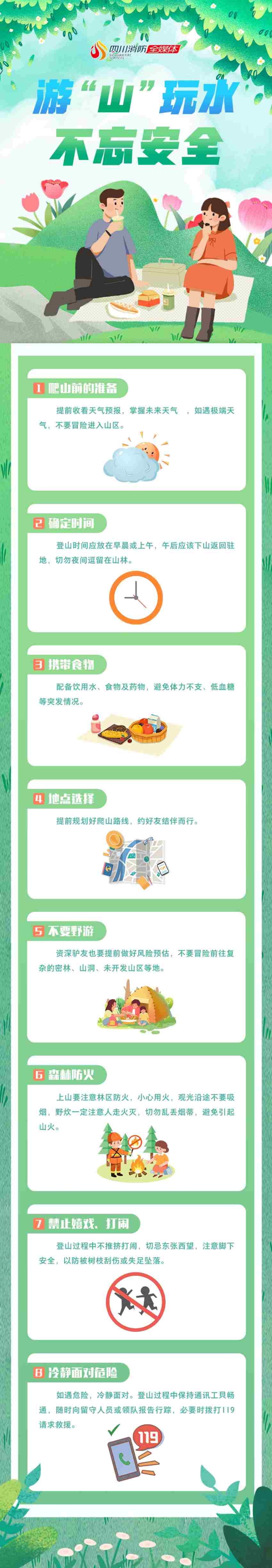 登山提示海报。四川省消防救援总队供图