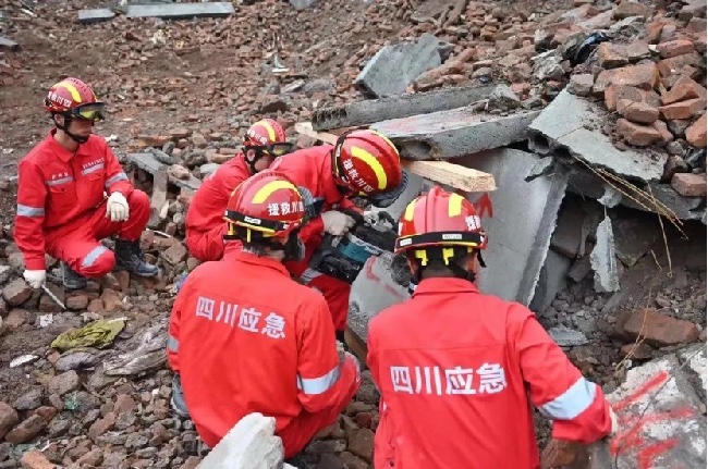 四川省2023年大震巨灾综合实战演练现场。四川省应急管理厅供图