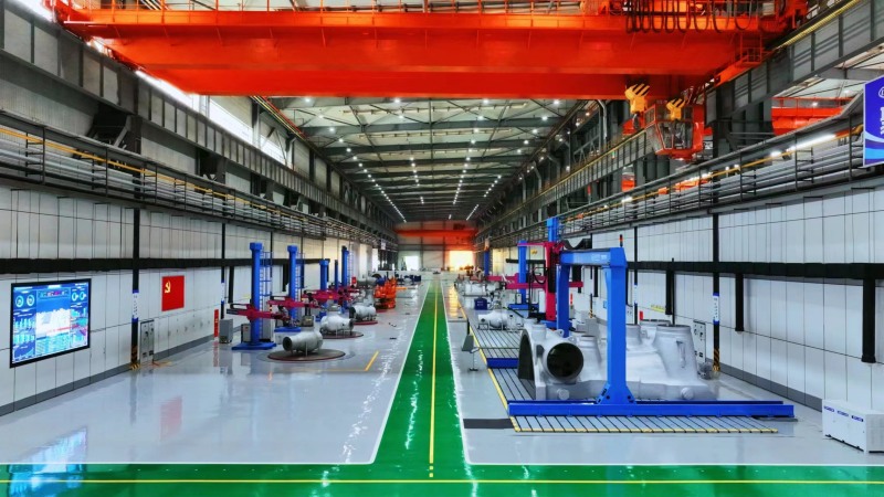 曹天兰工作的车间——东方汽轮机国内首个绿色高效焊接数字化车间。受访者供图