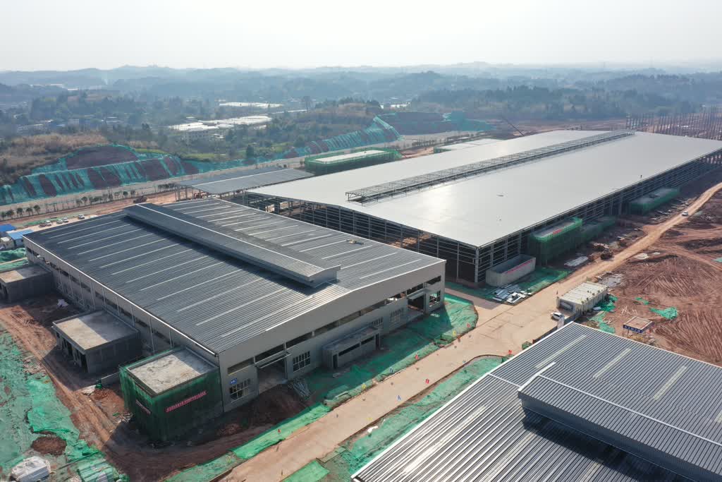 奋安铝业西南基地项目建设现场。乐至融媒供图