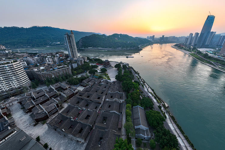 位于翠屏区的三江口航拍图。叶昌荣摄