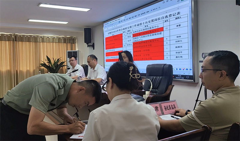 选岗士兵签字确认。富顺县退役军人事务局供图