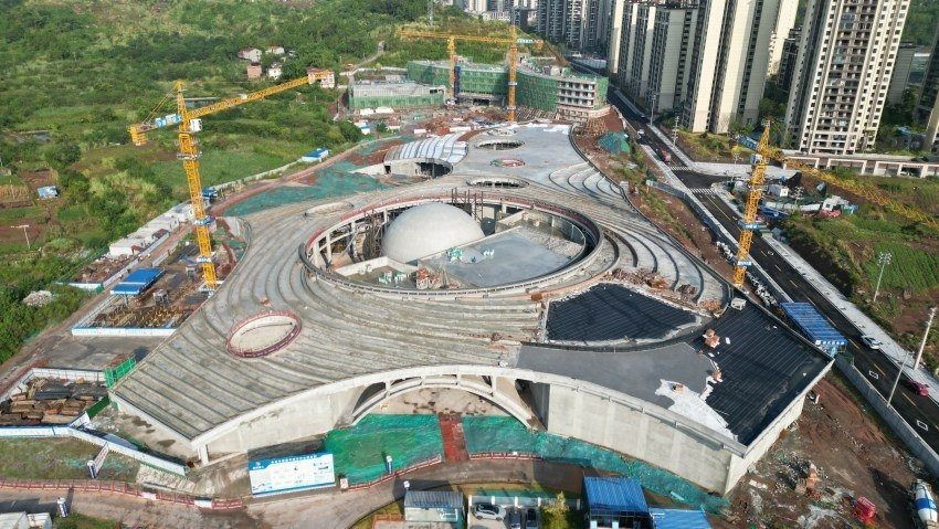 安岳石窟数字展示中心项目建设现场。四川石窟文化旅游开发有限公司供图