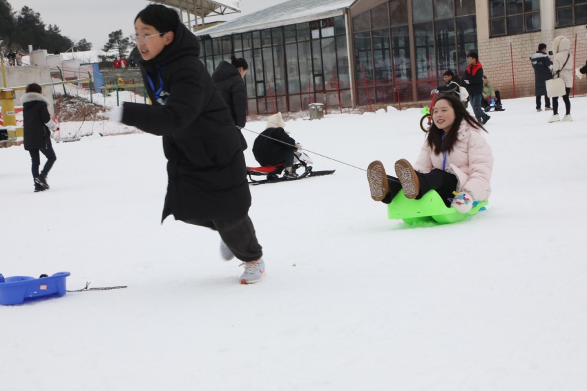 游客正在开心地玩雪。宣汉县委宣传部供图