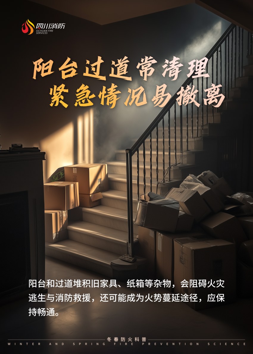 四川消防发布冬春防火科普AIGC海报。四川省消防救援总队供图