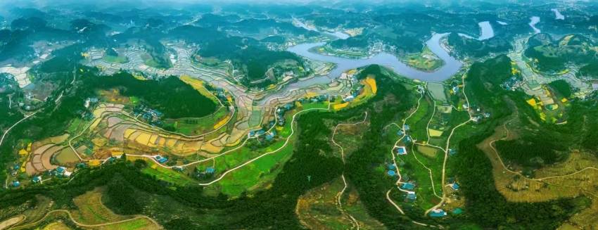 安岳县跑马滩水库风光。杨康忠摄