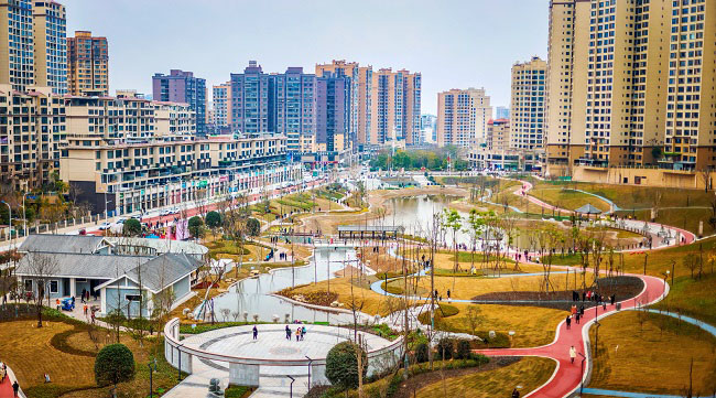 黄角堰湿地公园全景。郑欣宜供图