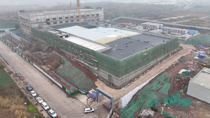 四川欧福蛋业生产基地项目施工现场。刘佳雨、舒晶、张郅晗供图