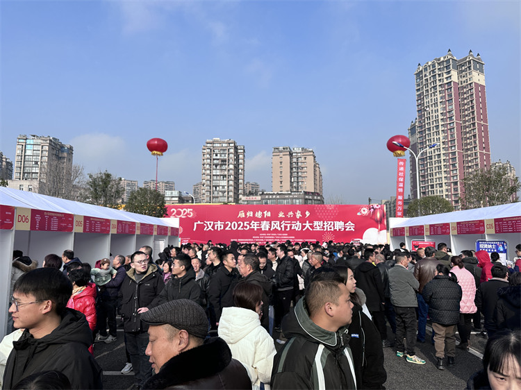 招聘会现场。广汉市人社局供图