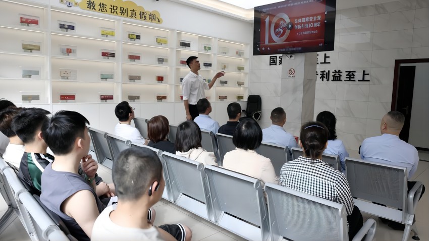 仁寿烟草行政服务大厅开展“10分钟普法微课堂”。叶寒供图