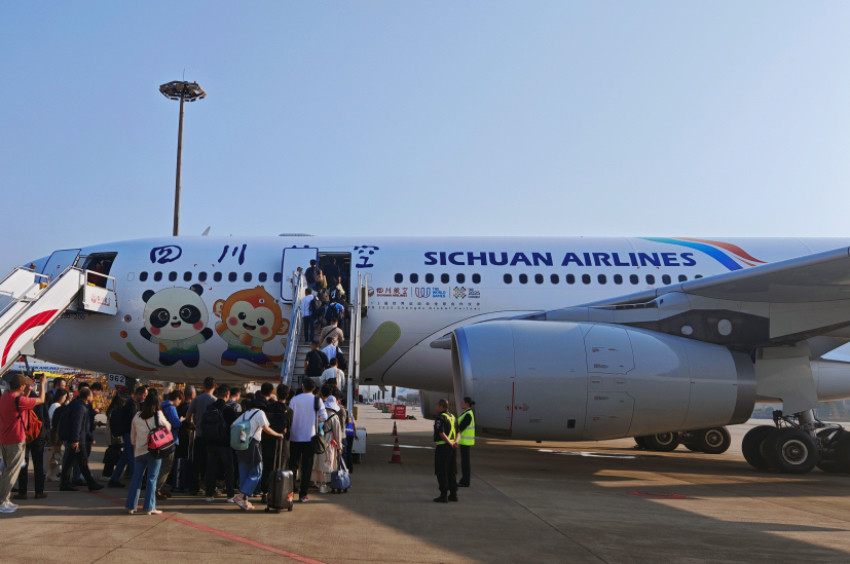 “成都世运号”飞机。四川航空供图