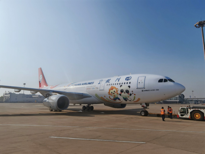 “成都世运号”飞机。四川航空供图