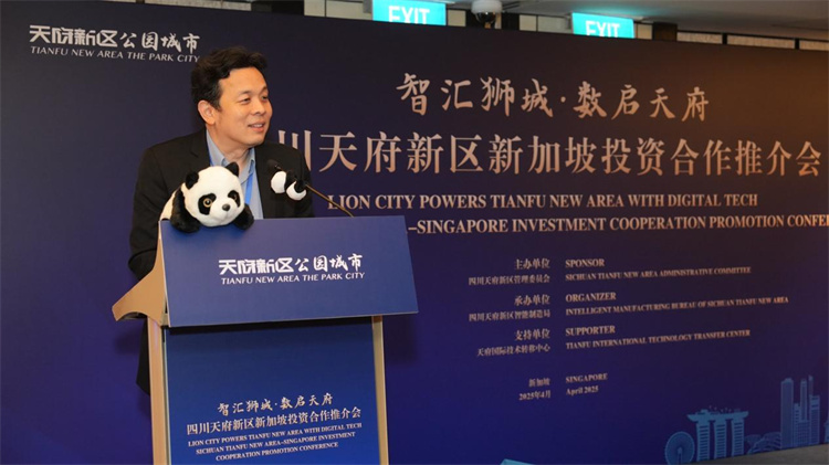 新加坡工程師協會創新加速器代表發言。四川天府新區融媒體中心供圖
