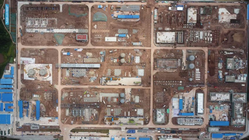 西南油气田安岳第二净化厂及外输系统工程项目建设现场。项目方供图